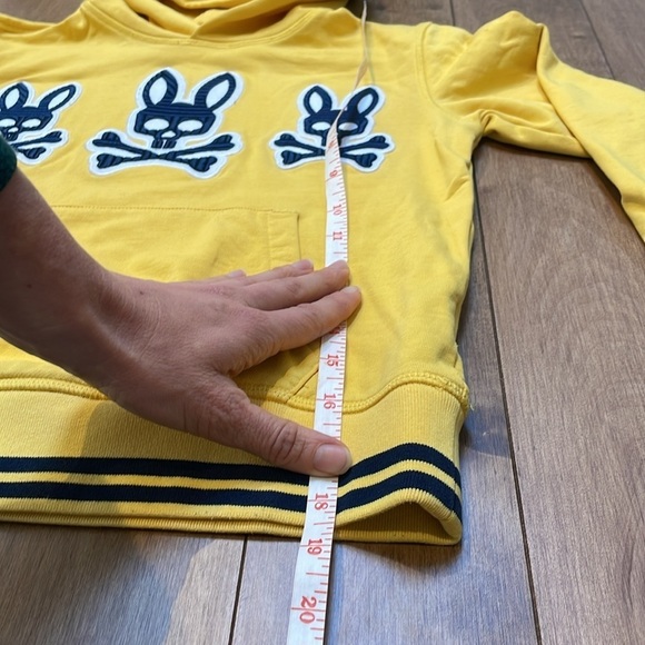 Psycho Bunny kids Golden Ray Yellow Liam Bunny sweater Pullover Hoodie 7/8 (S) - Picture 8 of 9